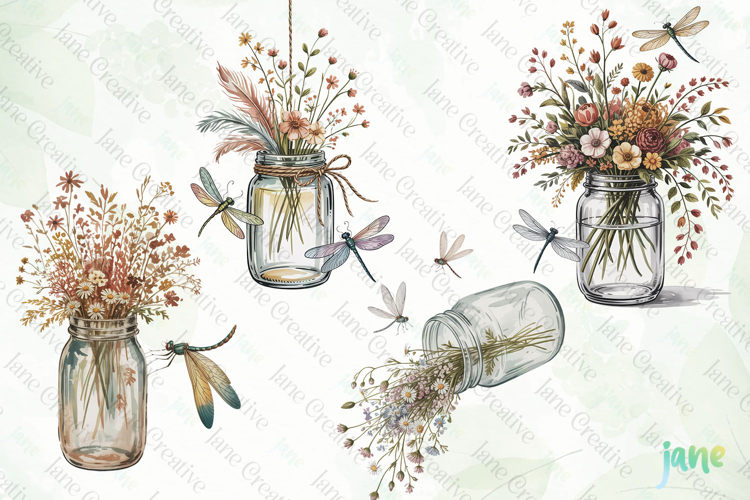 Vintage Dragonfly Clipart