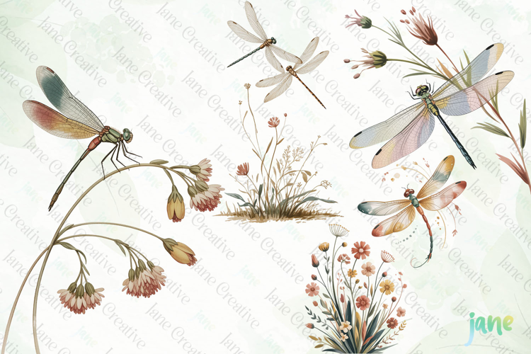 Vintage Dragonfly Clipart