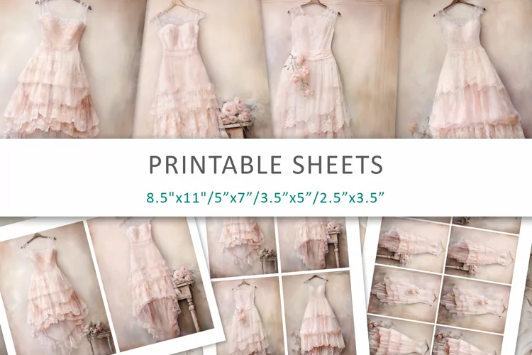 Vintage Dress Junk Journal, Digital Scrapbook