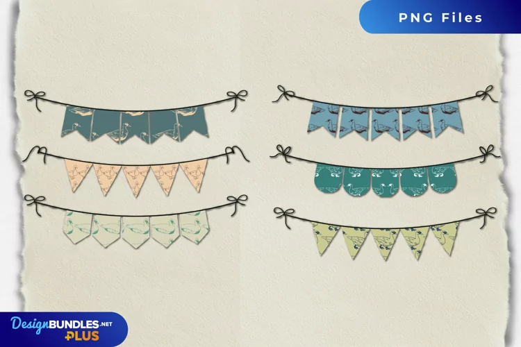 Vintage Duck Seamless Pattern Bunting Banner Sets