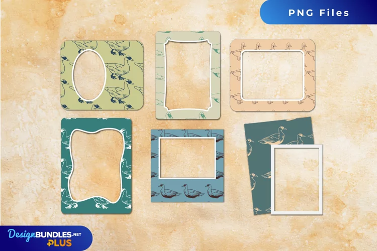 Vintage Duck Seamless Pattern Frames