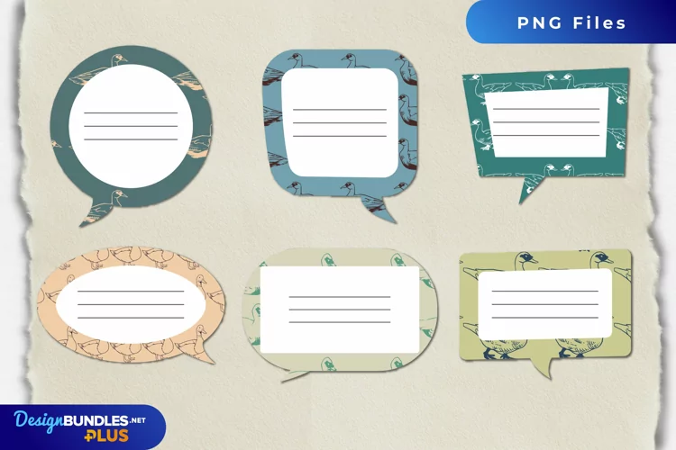 Vintage Duck Seamless Pattern Speech Bubbles