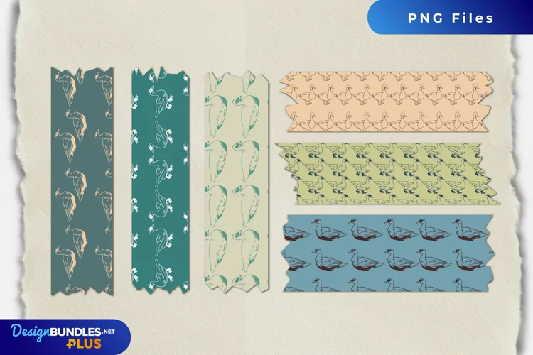 Vintage Duck Seamless Pattern Tape