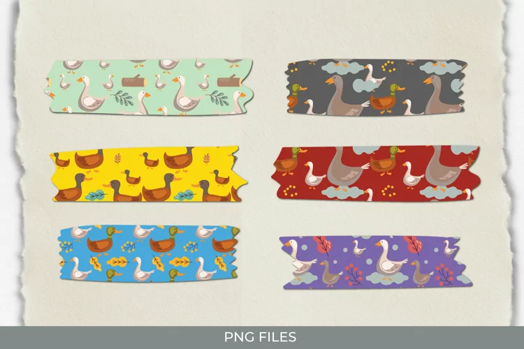 Vintage Duck Seamless Pattern Tape