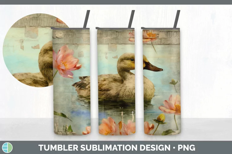 Vintage Duck Tumbler | Sublimation 20 oz Skinny Tumbler Desi