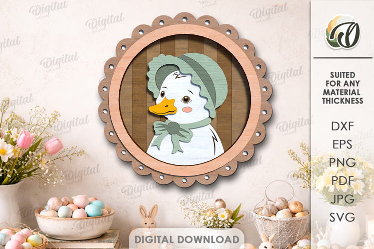 Easter Vintage Portrait Laser Cut. Wall Decor SVG