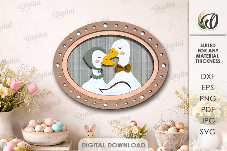 Easter Vintage Portrait Laser Cut. Wall Decor SVG