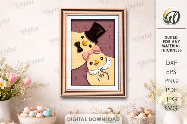 Easter Vintage Portrait Laser Cut. Wall Decor SVG