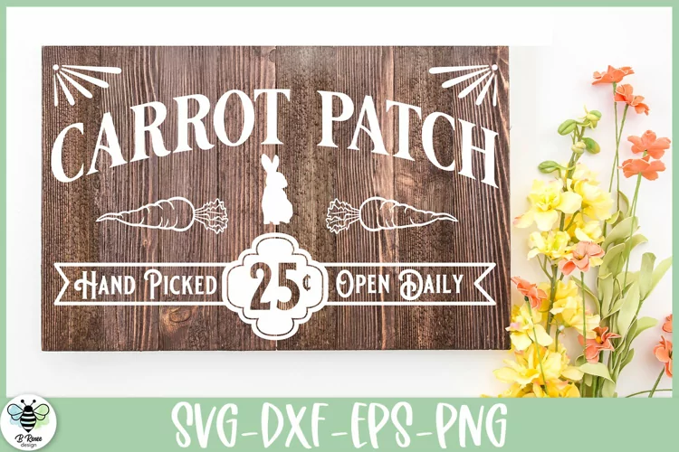 Carrot Patch Sign SVG | Vintage Easter Sign Cut File