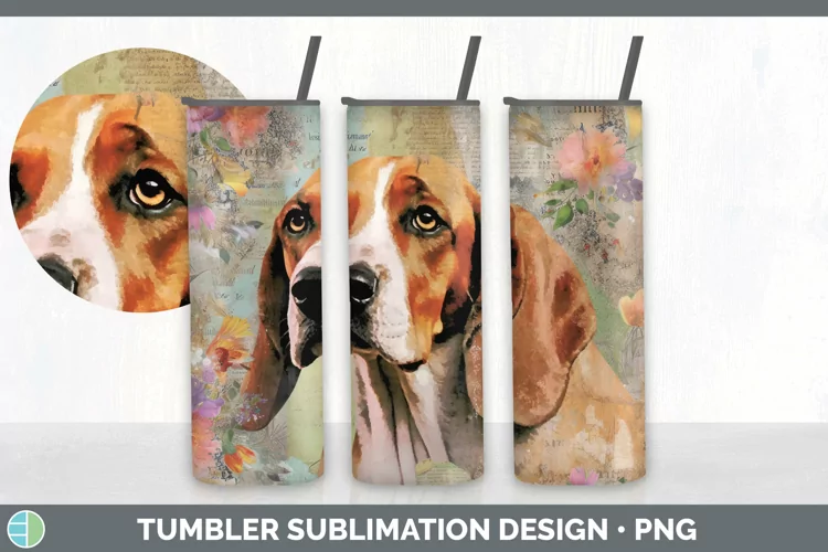 Vintage English Coonhound Dog Tumbler | Sublimation 20 oz Sk