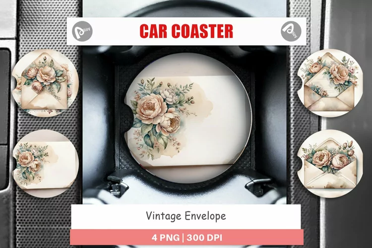 Car Coaster Vintage Envelope