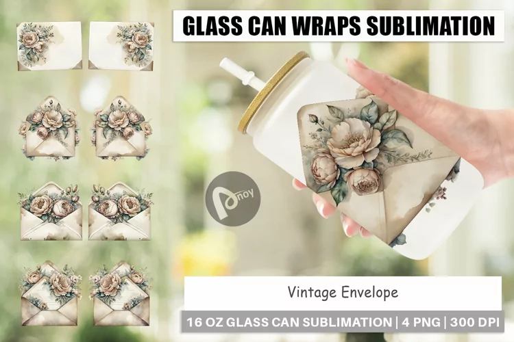 Glass Can Vintage Envelope