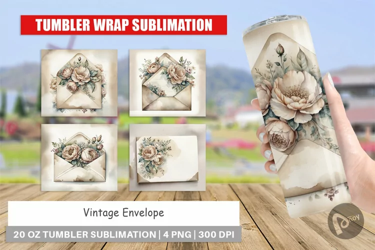 Tumbler Wrap Vintage Envelope