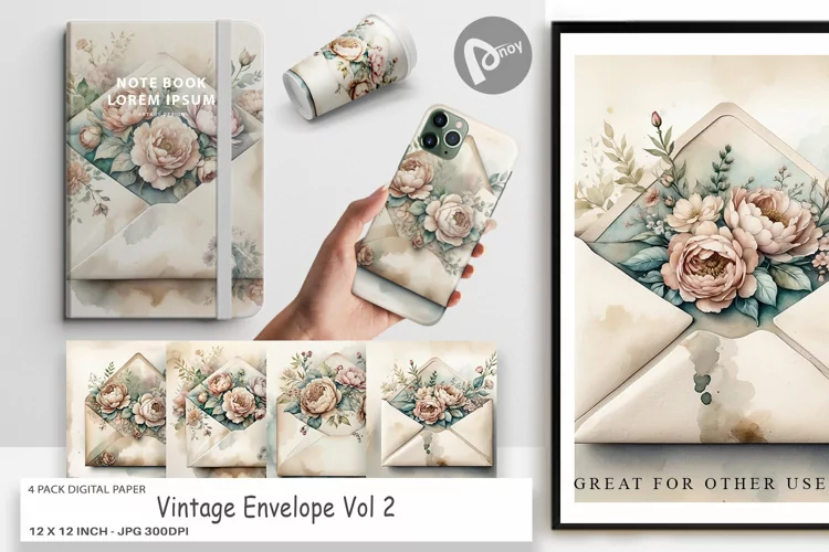 Digital Paper Vintage Envelope