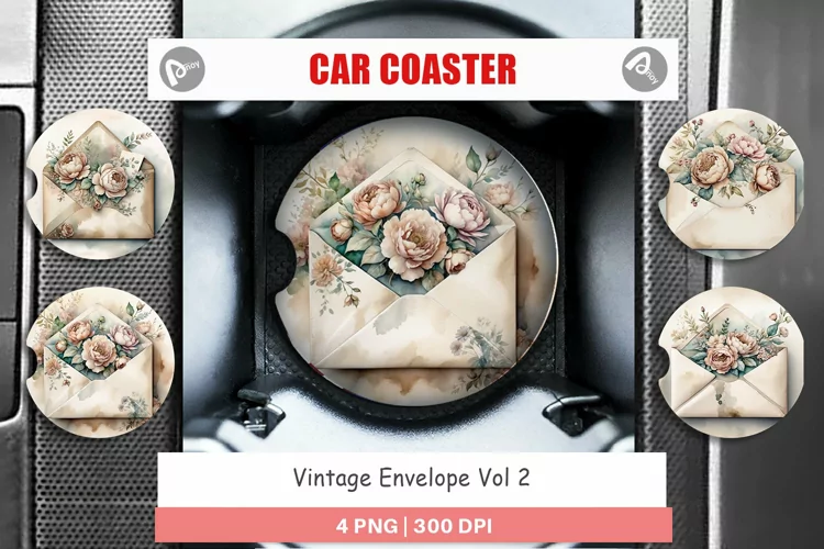 Car Coaster Vintage Envelope