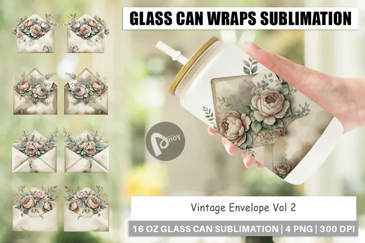 Glass Can Vintage Envelope