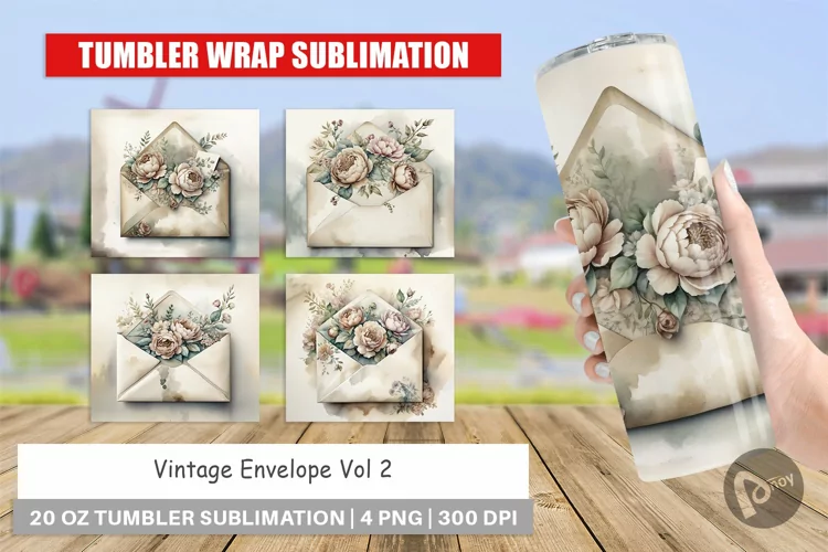 Tumbler Wrap Vintage Envelope