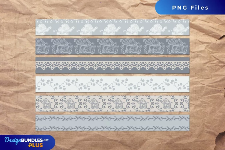 Vintage Ethnic Elephant Seamless Pattern Stripe