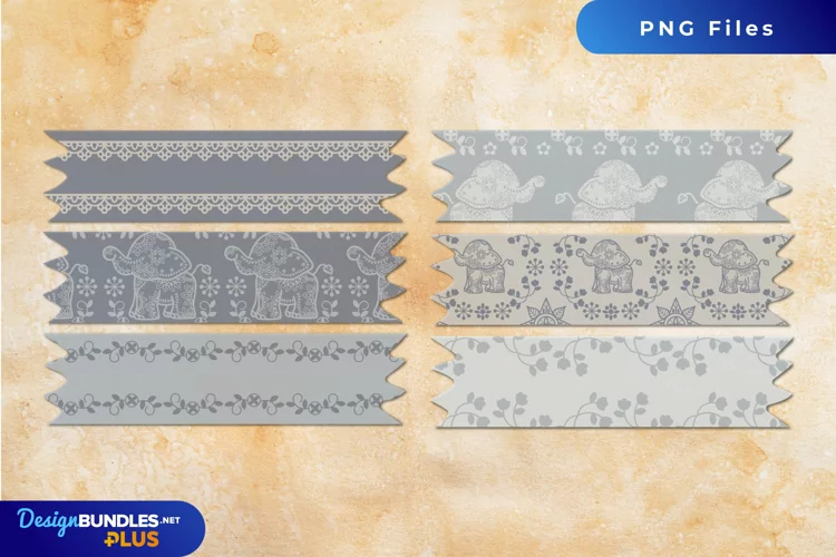 Vintage Ethnic Elephant Seamless Pattern Tape