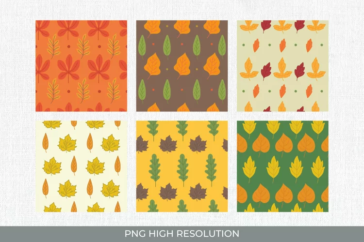 Vintage Fall Leaves Seamless Pattern Paper Pack