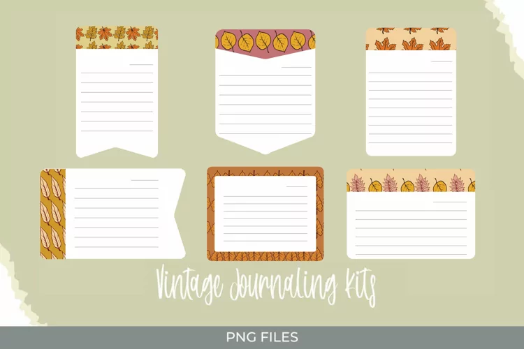 Vintage Fall Leaves Shaped Journaling Pages