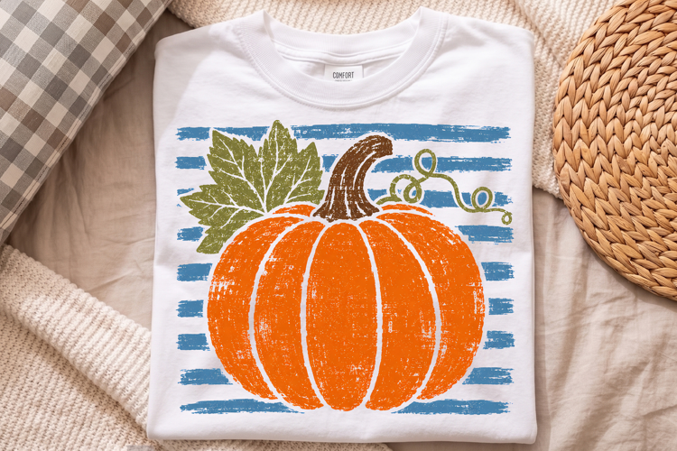 Vintage Fall Pumpkin Stripes Design, Pumpkin Design PNG