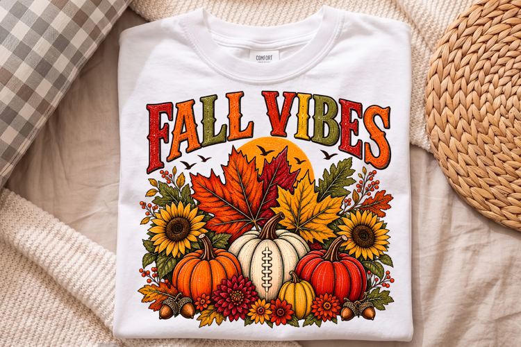 Vintage Fall Vibes Autumn Design, Fall Football PNG