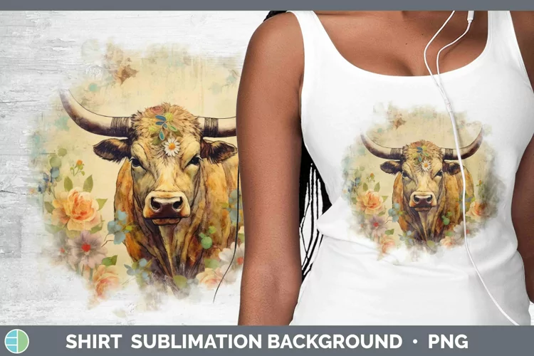 Vintage Farm Bull Shirt Sublimation Sublimation Background D