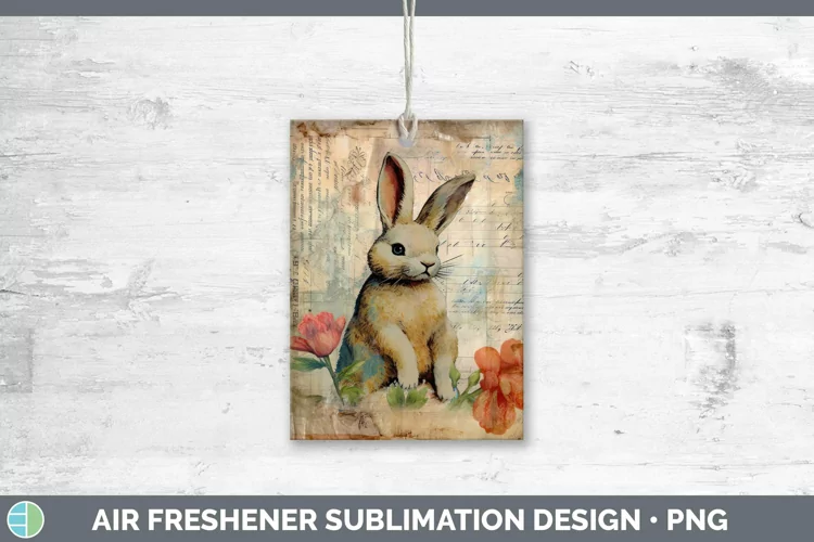 Vintage Farm Bunny Air Freshener Sublimation Car Freshener D