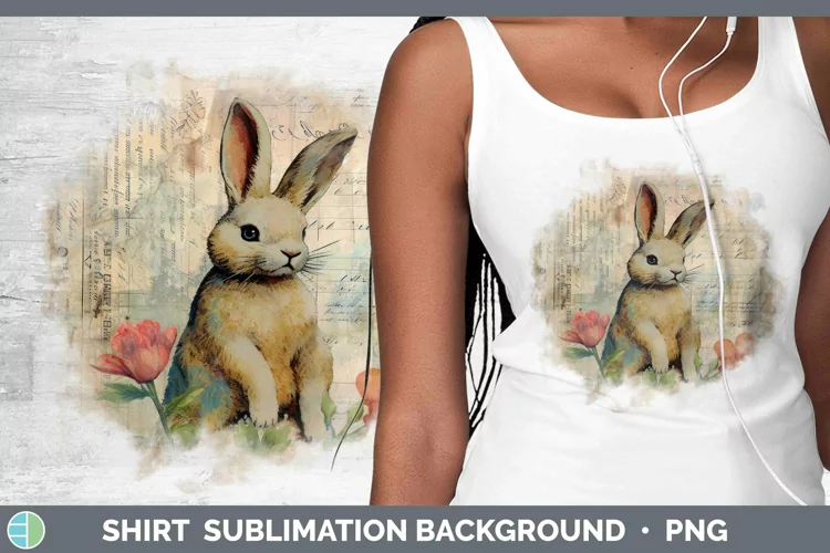 Vintage Farm Bunny Shirt Sublimation Sublimation Background