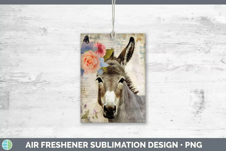 Vintage Farm Donkey Air Freshener Sublimation Car Freshener