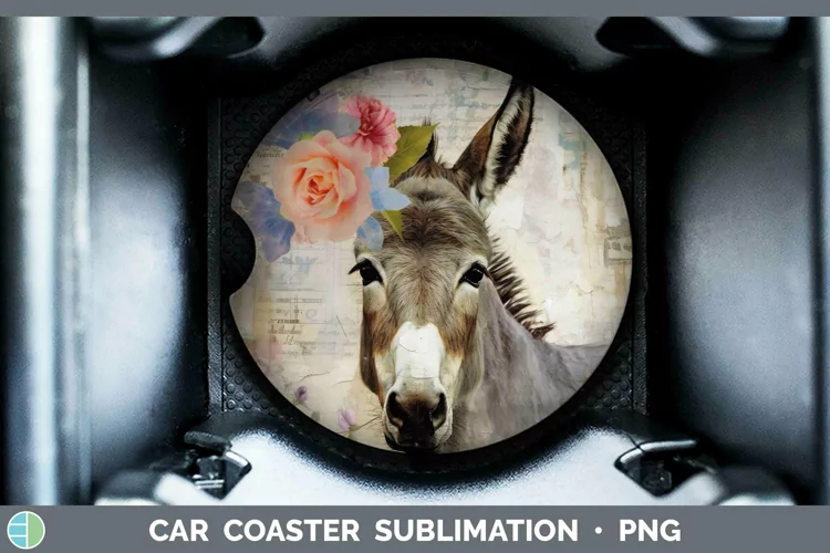 Vintage Farm Donkey Car Coaster Sublimation Coaster Designs