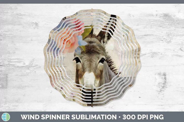 Vintage Farm Donkey Wind Spinner Sublimation Spinner Designs