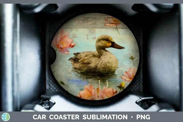 Vintage Farm Duck Car Coaster Sublimation Coaster Designs