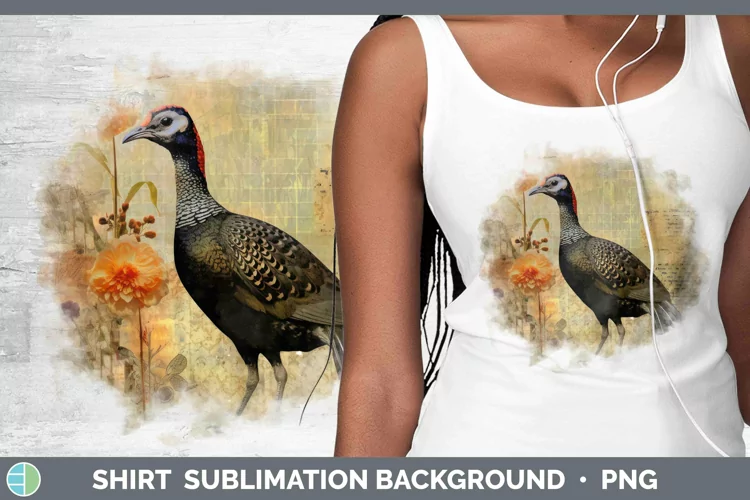 Vintage Farm Guinea Hen Shirt Sublimation Sublimation Backgr