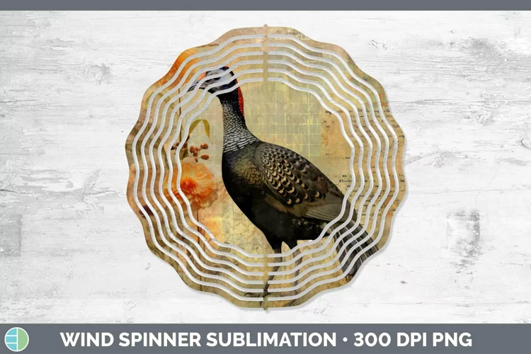 Vintage Farm Guinea Hen Wind Spinner Sublimation Spinner Des