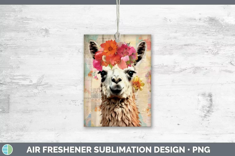 Vintage Farm LLama Air Freshener Sublimation Car Freshener D