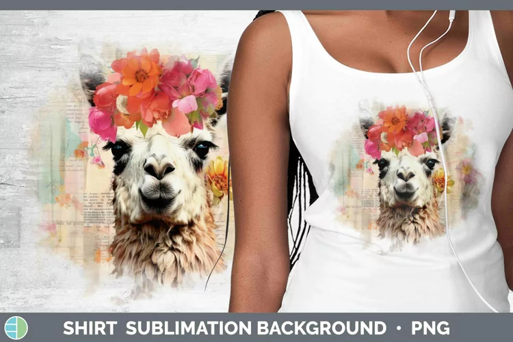 Vintage Farm LLama Shirt Sublimation Sublimation Background