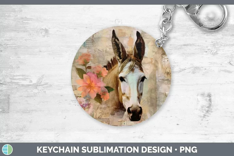 Vintage Farm Mule Keychain Sublimation Keyring Designs