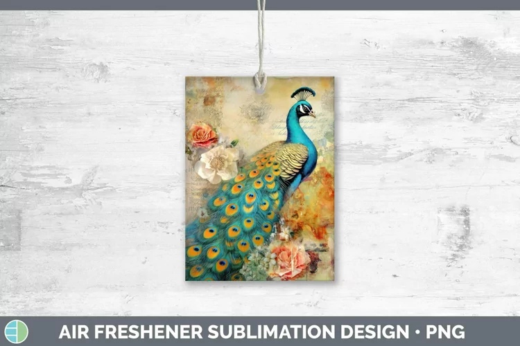 Vintage Farm Peacock Air Freshener Sublimation Car Freshener