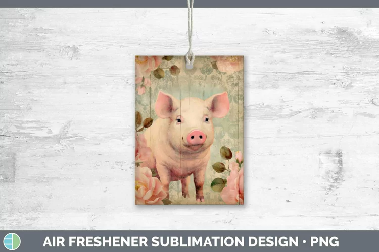 Vintage Farm Pig Air Freshener Sublimation Car Freshener Des