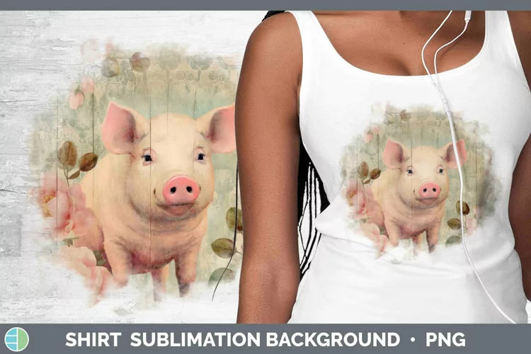 Vintage Farm Pig Shirt Sublimation Sublimation Background De