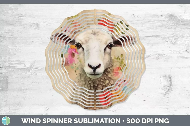 Vintage Farm Sheep Wind Spinner Sublimation Spinner Designs