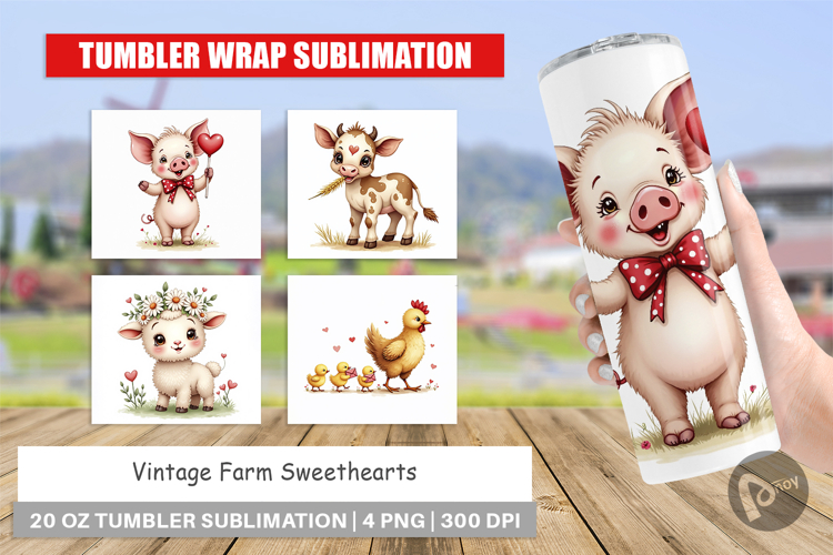 Vintage Farm Valentine Tumbler