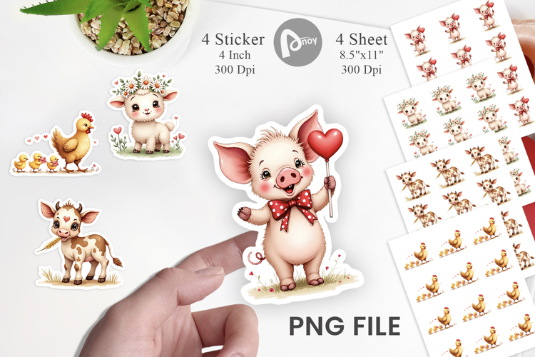 Vintage Farm Valentine Sticker