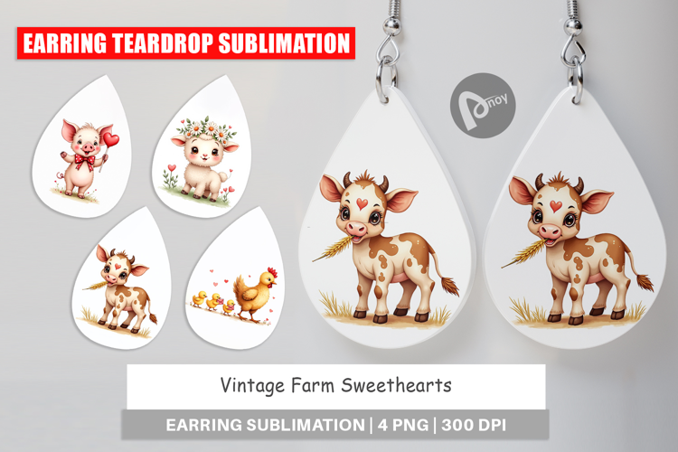 Vintage Farm Valentine Earring