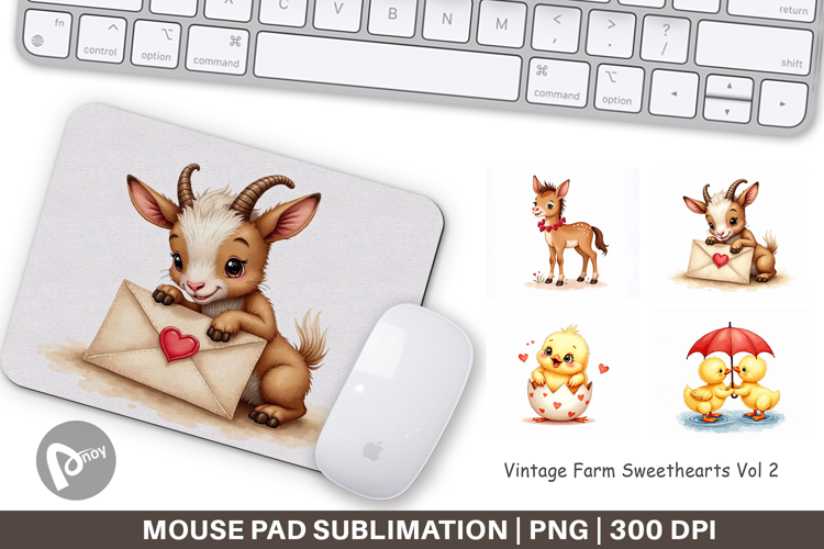 Vintage Farm Valentine Mouse Pad