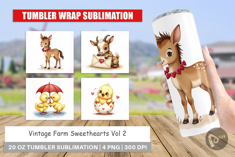 Vintage Farm Valentine Tumbler