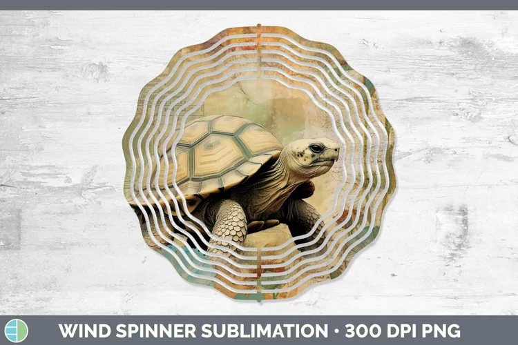 Vintage Farm Tortoise Wind Spinner Sublimation Spinner Desig