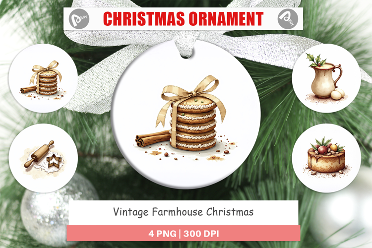 Vintage Farmhouse Christmas Ornament